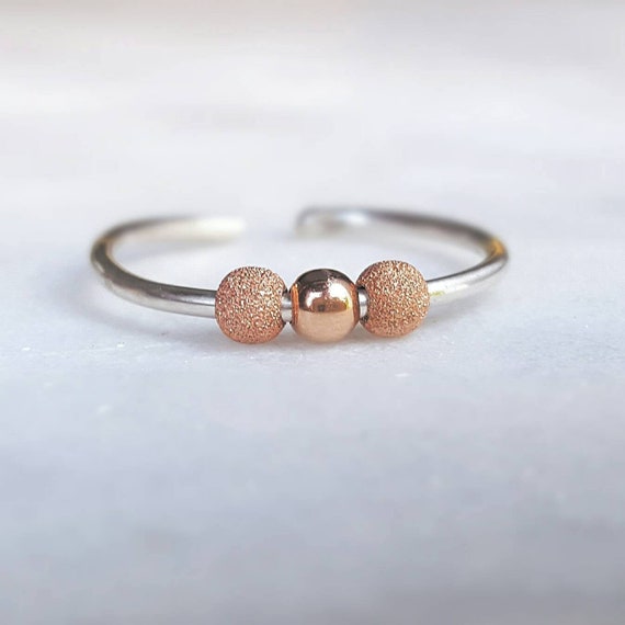 Adhd Fidget Ring Fidget Ring Adhd Jewelry Rose Gold Bead Ring