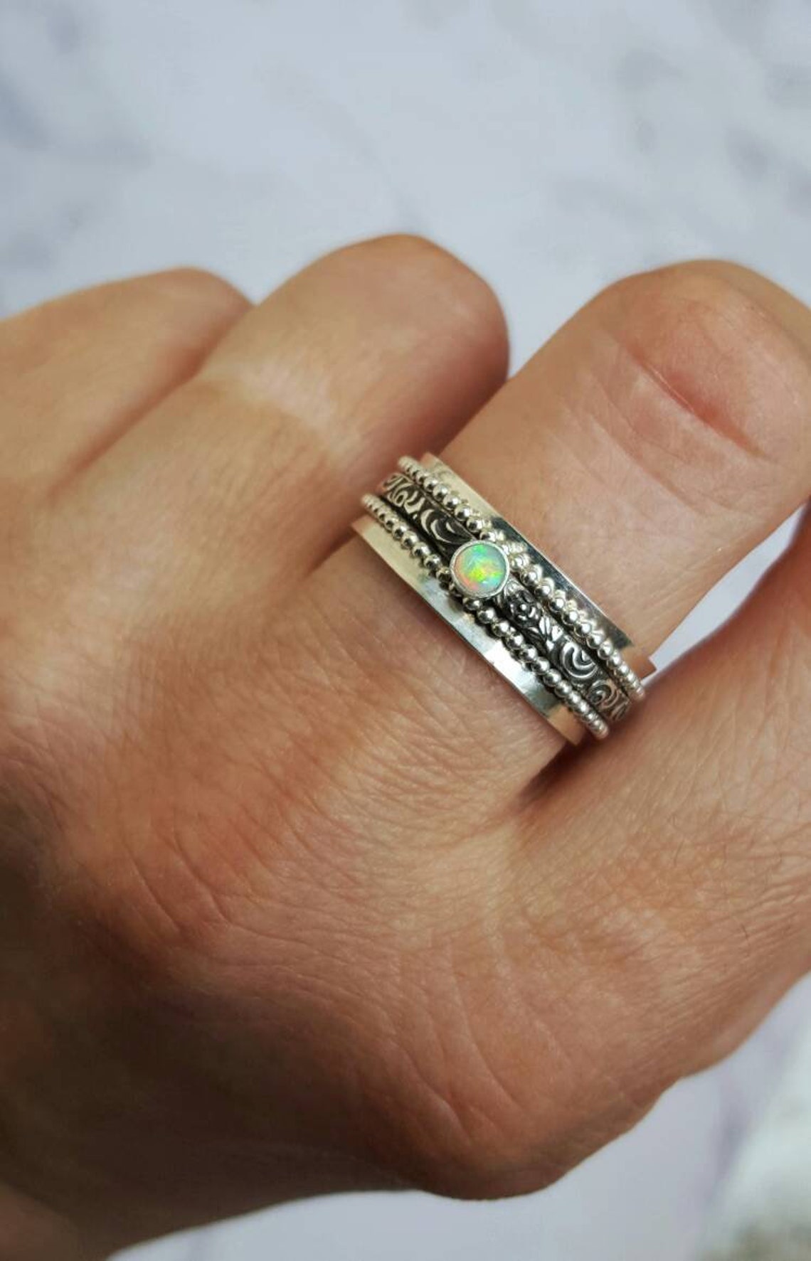 Spinner Ring Spinner Rings Fidget Ring Fidget Jewelry Anxiety | Etsy