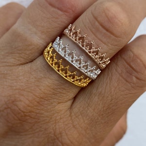 Silver Crown Ring,Silver Princess Ring