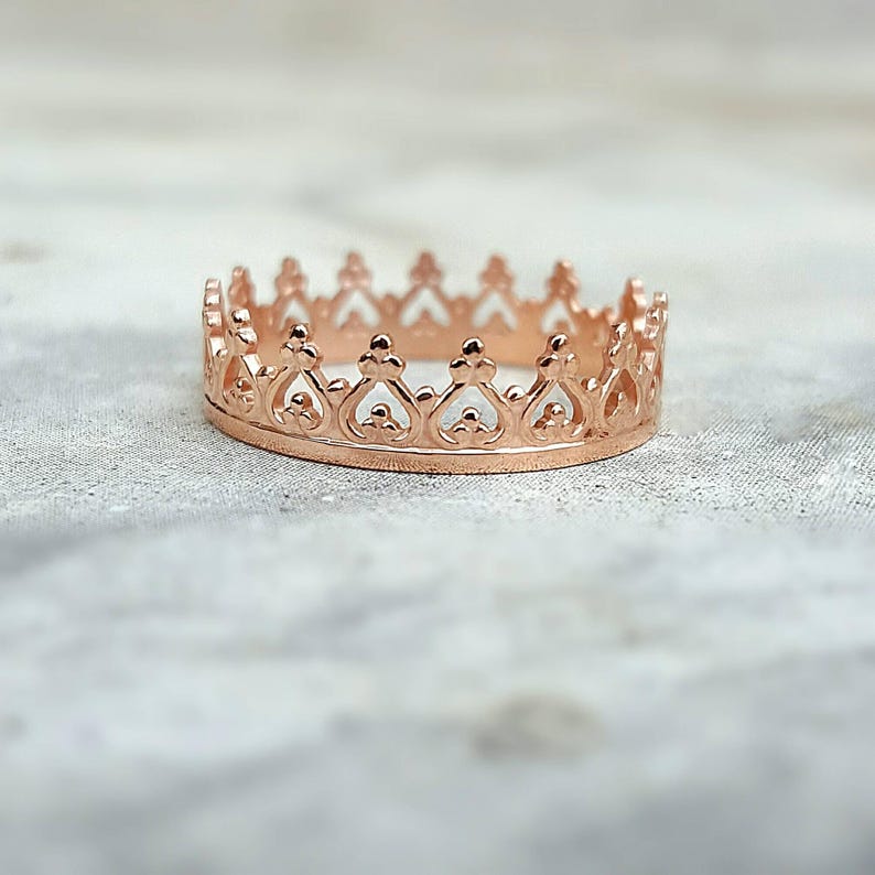 Crown Ring, Crown Ring Rose Gold, Tiara Ring, Princess Ring, Crown Minimalist Ring, Midi Ring, Princess Crown Ring, Bridesmaids Ring image 6