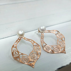 Ear Jacket Earring, Ear Jacket, Silver Front Back Earrings, Pearl Ear Cuff, Jacket Ear Cuff, Earrings Studs Wife Gift Girlfriend Gift
