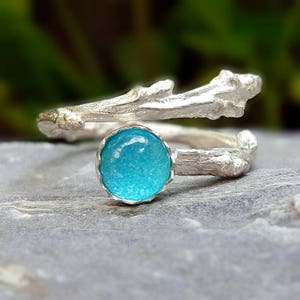 Twig Ring Silver Twig Ring Branch Ring Twig Turquoise Ring Twig Engagement Ring Elvish Ring Organic Ring Alternative Engagement Ring Promise