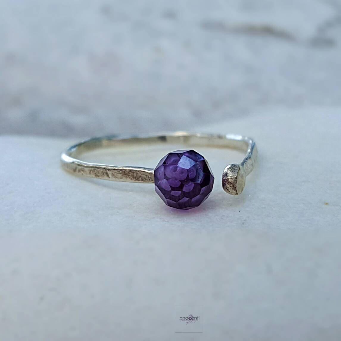 Amethyst Stacking Ring Stacking Amethyst Ring Purple Cubic | Etsy