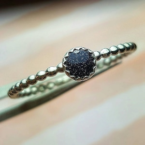 Blue Goldstone Ring, Galaxy Ring, Zodiac Ring, Constellation Ring, Celestial Ring Space Ring, Celestial Jewelry,Blue Sparkle Ring,
