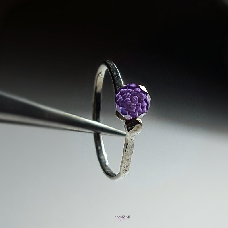 Amethyst Stacking Ring Stacking Amethyst Ring Purple Cubic - Etsy