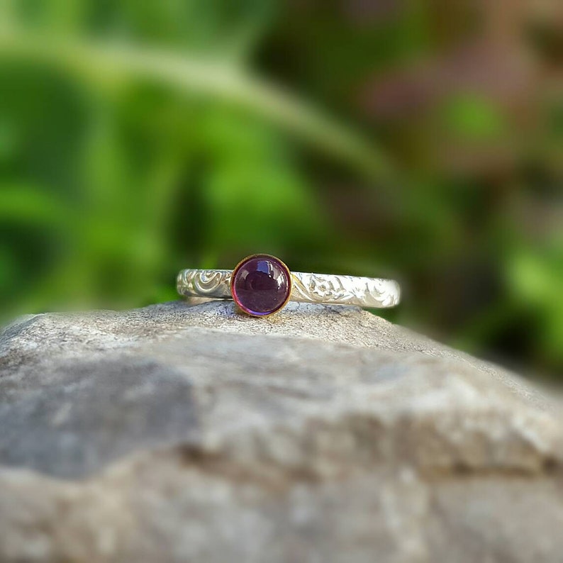 Amethyst Ring Gold Amethyst Ring Promise Ring Amethyst Engagement Gemstone Ring Yellow Gold Amethyst Amethyst Jewelry February Birthstone