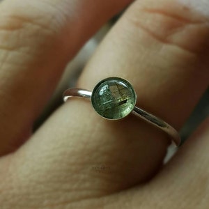 Green Tourmaline Ring, October Birthstone Ring, Green Gemstone Ring, October Gift,Verdelite Tourmaline Ring