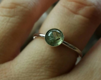 Green Tourmaline Ring, October Birthstone Ring, Green Gemstone Ring, October Gift,Verdelite Tourmaline Ring