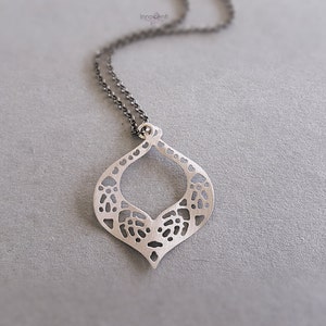 Delicate Silver Necklace Dainty Necklace Layering Necklace Silver Lace Necklace Filigree Necklace Gift For Her Valentines Gift Mothers Day