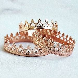 Crown Ring, Crown Ring Rose Gold, Tiara Ring, Princess Ring, Crown Minimalist Ring, Midi Ring, Princess Crown Ring, Bridesmaids Ring image 1