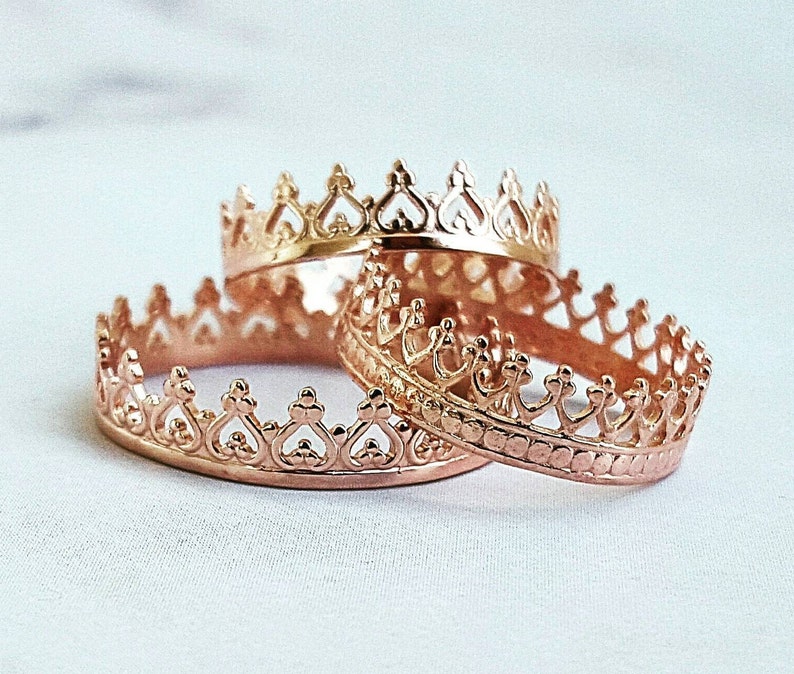 Crown Ring, Crown Ring Rose Gold, Tiara Ring, Princess Ring, Crown Minimalist Ring, Midi Ring, Princess Crown Ring, Bridesmaids Ring image 1