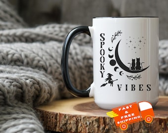 Spooky Vibes Coffee Mug, Halloween Coffee Cup, Spooky Halloween mug, Funny Halloween Mug, Fall Mug, Halloween Coffee Mug, Halloween Tea Cup