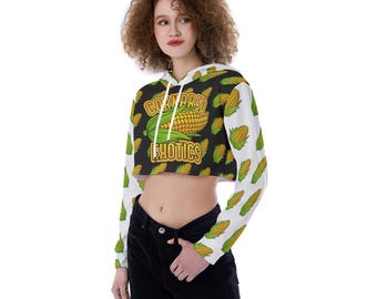Crop Top Hoodie - Blk/Whte w/ Tegu Logo on Back