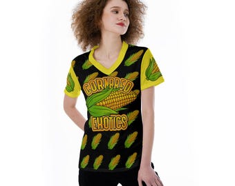 Women's V-Neck T-Shirt - Blk/Ylw