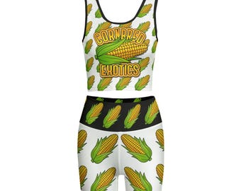 All-Over Print Yoga Set - Wht/Blk