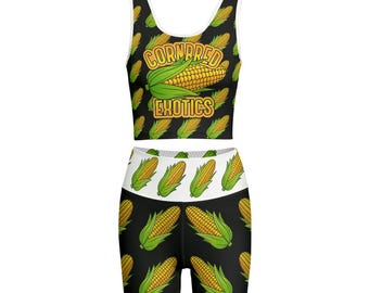 All-Over Print Yoga Set - Blk/Wht