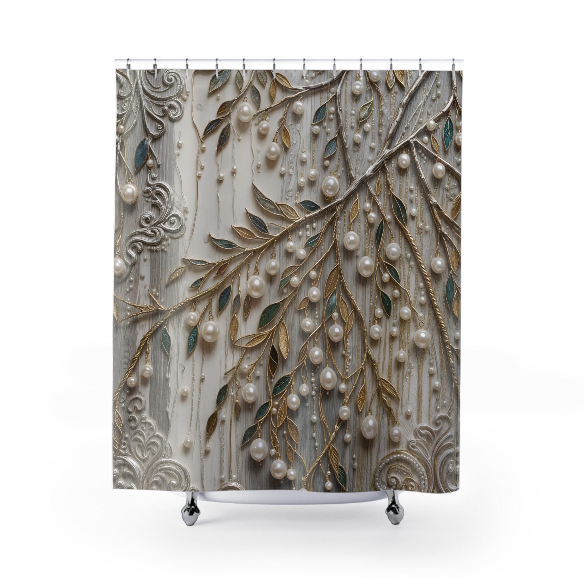 Willow Whispers Shower Curtain | Elegant Bathroom Decor - Etsy