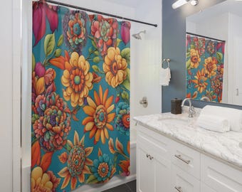 Boho Floral Shower Curtains