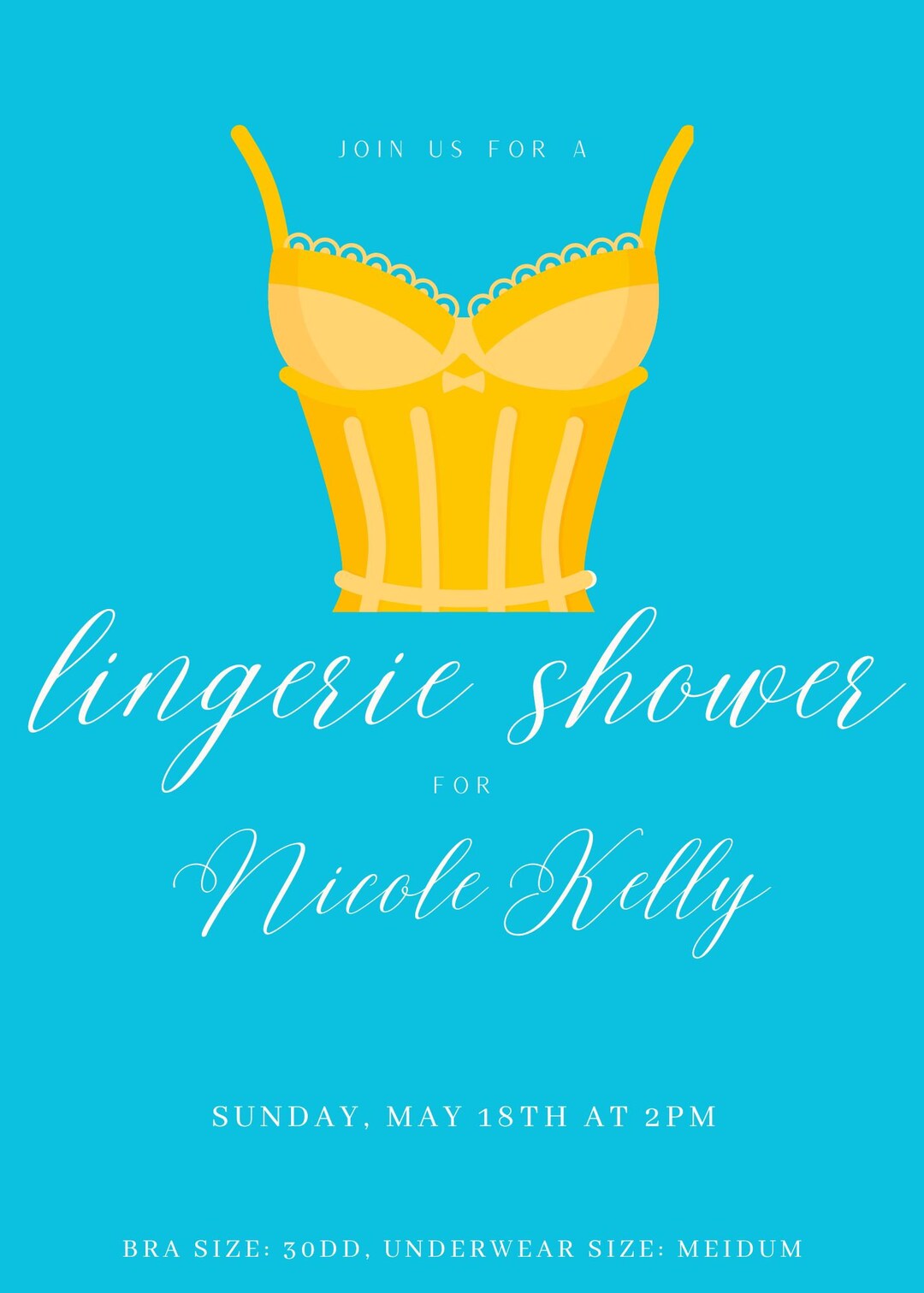 Lingerie Bridal Shower Invitation Etsy