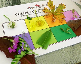 Nature Color Scavenger Hunt - Printable Kids Activity, Party Game - INSTANT DOWNLOAD