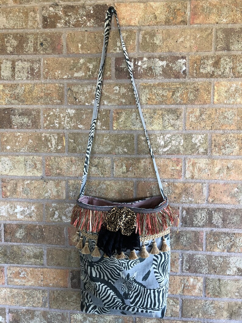 ilustrated zebra purse zebra crossbody bag boho crossbody bag handrolled roses embellished gypsy purse handmade purse large animal print bag