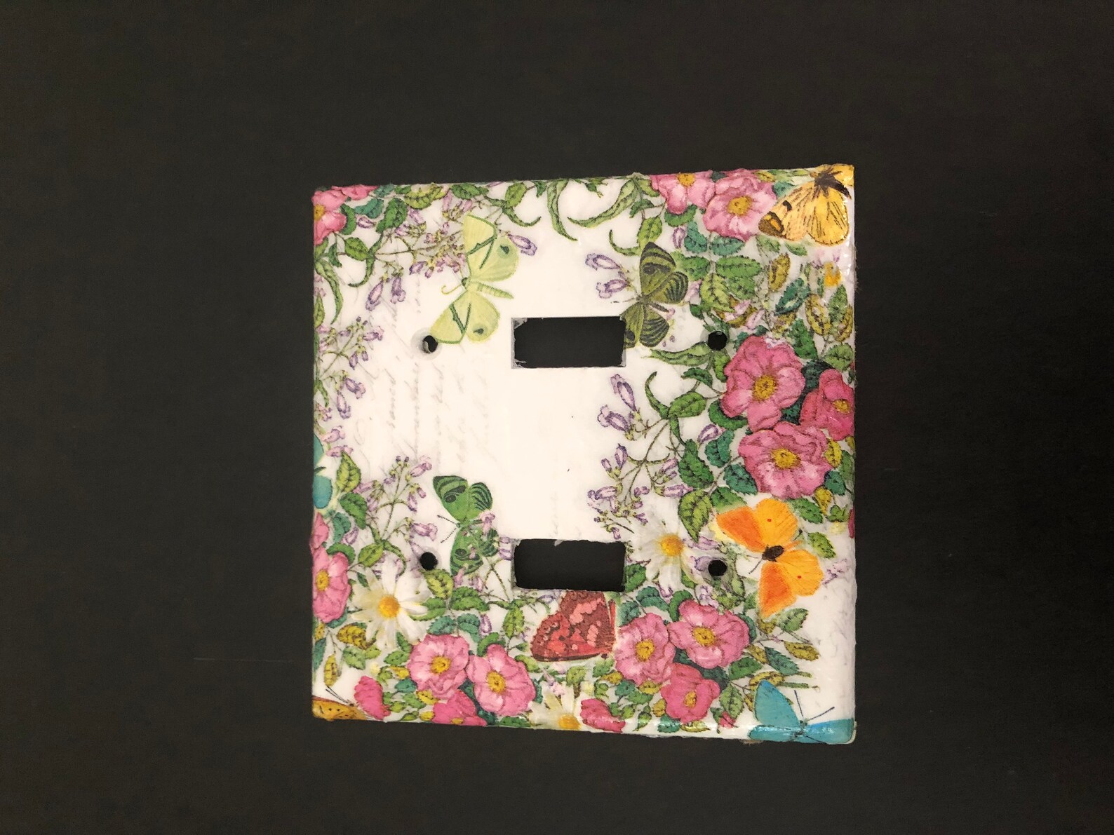 Decoupage light switch cover plate shabby chic wall socket Etsy