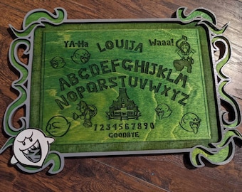 Louija board Luigi themed Ouija board with Boo planchette