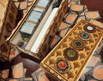 Narrow Magic the Gathering card storage box.