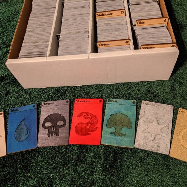 Magic the Gathering Wooden laser cut organization card dividers in vertical orientation (Read item details before ordering)