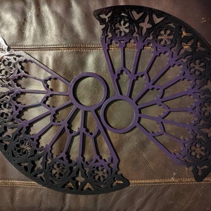 Gothic Cathedral Rose Window Wooden laser cut Flow Fans