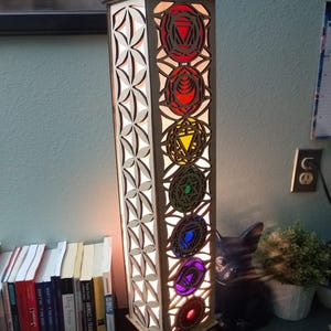 Seven Chakra 2&#39; Laser cut Shoji floor/hanging lamp