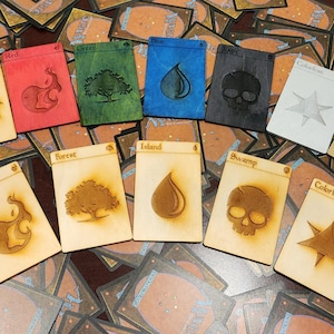 Intercalaires pour cartes de visite Magic the Gathering en bois découpés au laser, orientés verticalement (lisez les détails de l'article avant de commander)