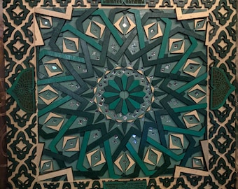 Arabic Mosaic Wooden Laser cut wall art.