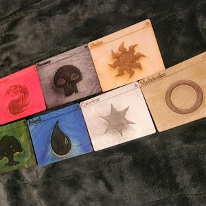 Magic the Gathering Wooden laser cut organization card dividers in horizonal orientation (Read item details before ordering)
