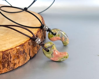 Magatama de unakita, collar de magatama, talismán japonés, piedra curativa, collar unisex, piedra magatama, idea de regalo curativo