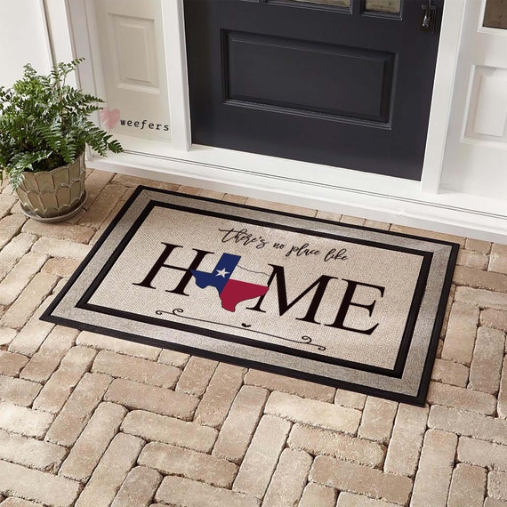 There's No Place Like Home Welcome Doormat Texas State - Etsy