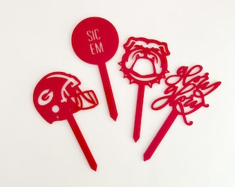 Georgia Bulldogs Cupcake Toppers