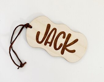 Wavy Luggage Tag - Basket Tag - Bookbag Tag