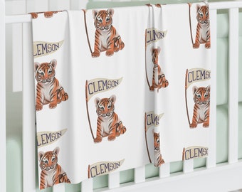 Clemson Tiger Baby Swaddle Blanket - Baby Shower Gift