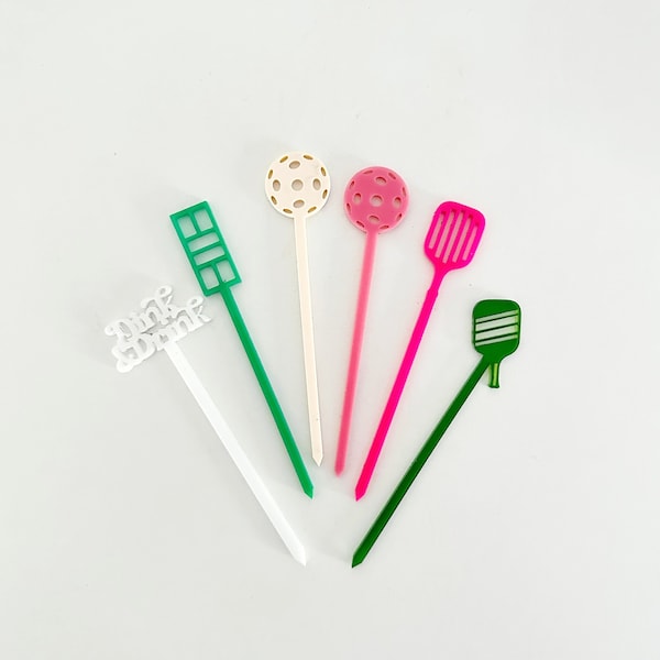 Pickleball Food Pick/Skewer Set - PINK