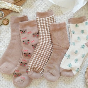 Teddy bears in the woods socks ~ Crew socks ~ Perfect for fall and winter!