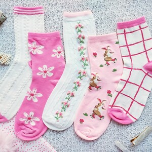 Rollerskating Rabbits Crew Socks