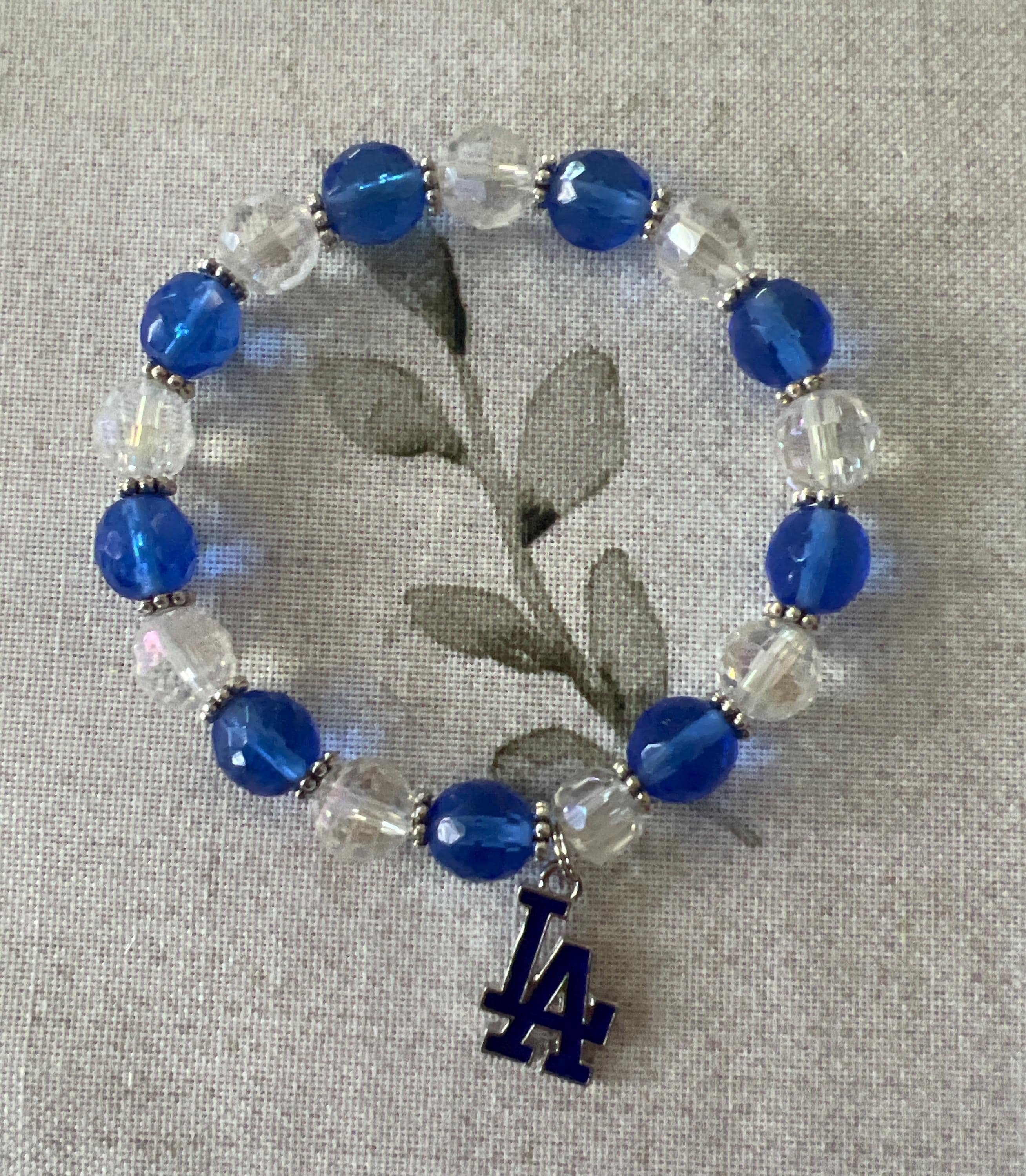 Los Angeles Dodgers Classic Baseball Seam Bracelet - Genuine Leather MLB Team Fan Jewelry
