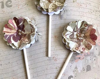 Flower Party Favors, Fun Floral Lollipops Favors, Gift Embellishment