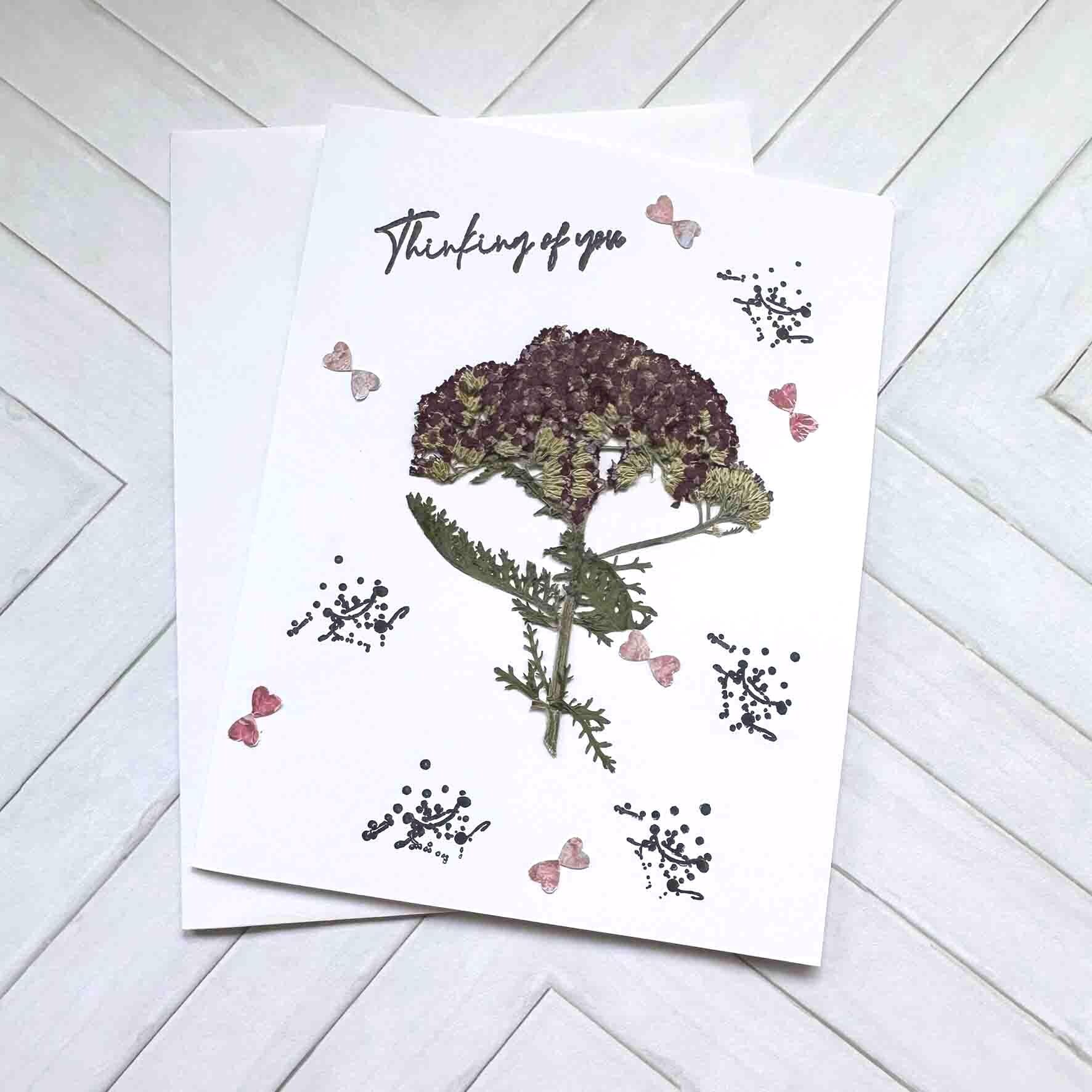 Pressed Flower Note Card Set of 4: Botanical Stationery Set - Etsy