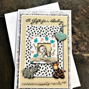Animal Print Baby Shower Card, A gift for baby, Mom to be card, New Parents Greeting Card