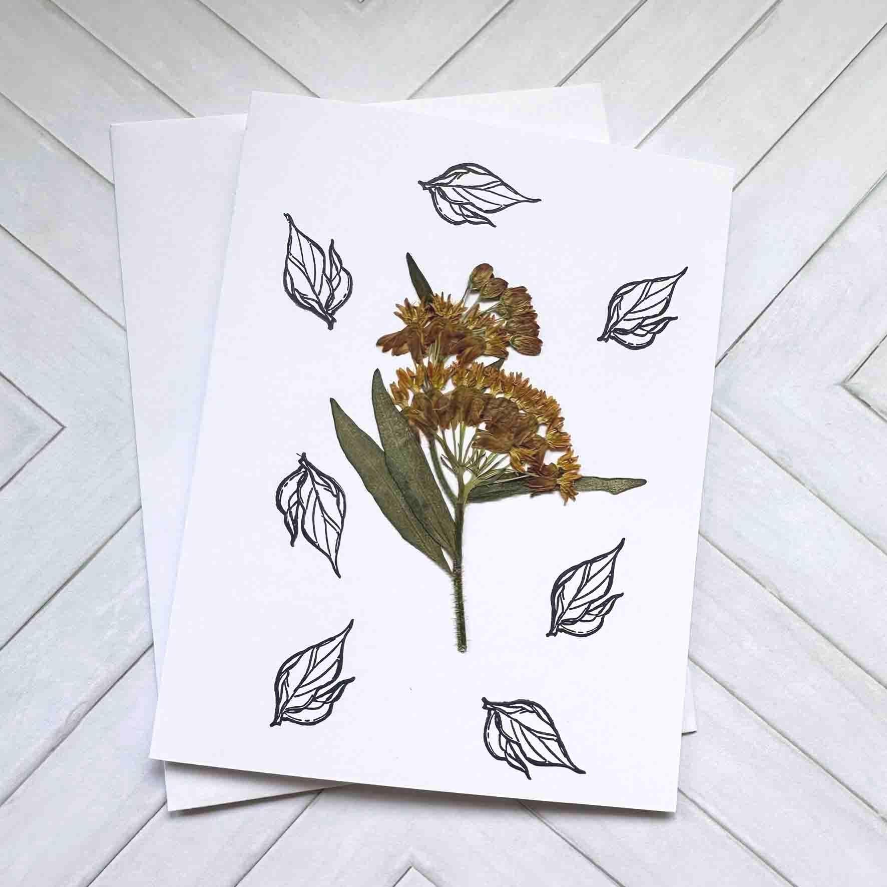 Pressed Flower Note Card Set of 4: Botanical Stationery Set - Etsy