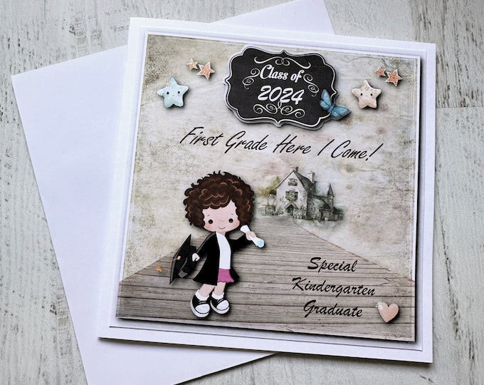 Kindergarten Graduation Card, Kindergarten Girl, Elementary School ...
