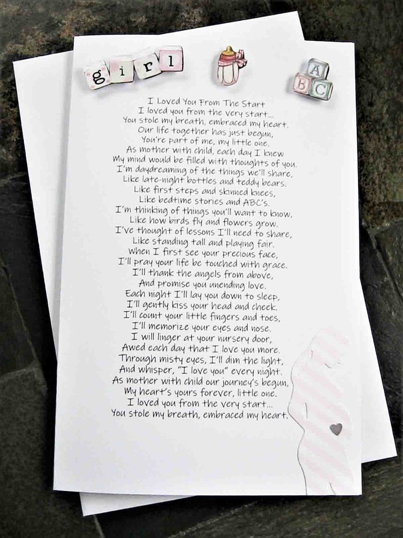Baby Girl Baby Shower Card Mom To Be Card Baby Shower Gift Etsy