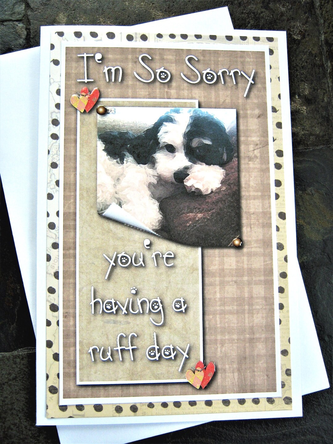 Cavachon Dog Card, Sorry You're Having a Ruff Day, Support Greeting ...